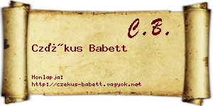 Czékus Babett névjegykártya